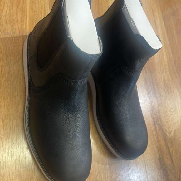 TIMBERLAND MENS REDWOOD EDGE MID LACE CHELSEA BOOT BLACK FULL GRAIN A6CVE-W02 - Picture 3 of 8